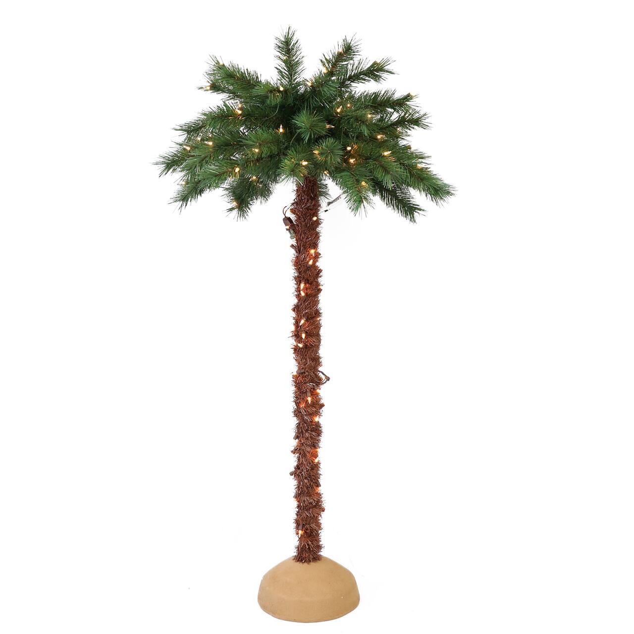6ft. Pre-Lit Artificial Palm Tree, Clear Lights